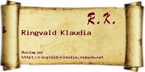Ringvald Klaudia névjegykártya